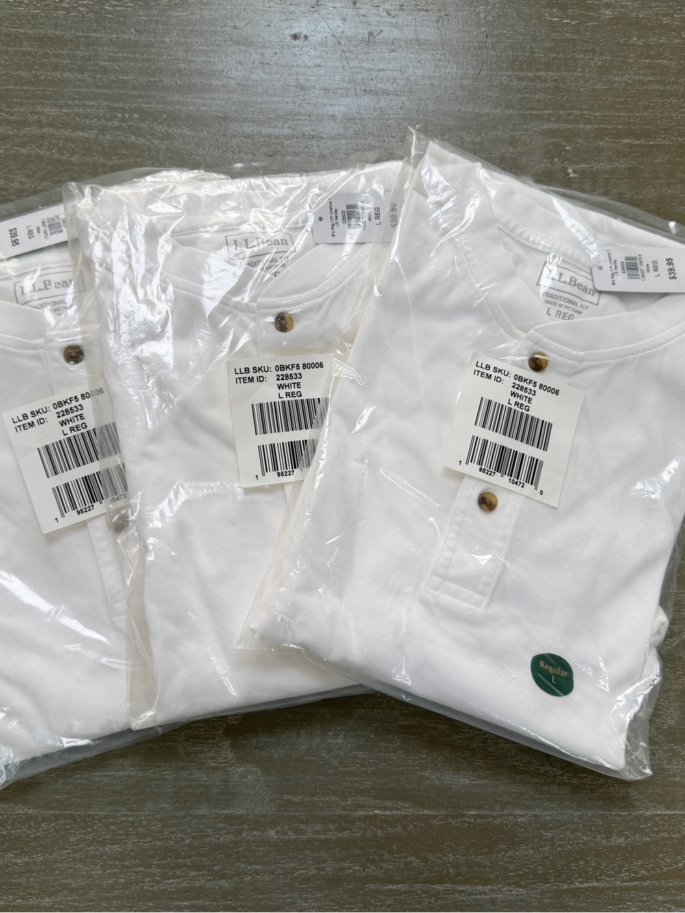 LL Bean Men's Carefree Unshrinkable Tee, Traditional Fit, Long-Sleeve Henley. - Picture 3 of 6